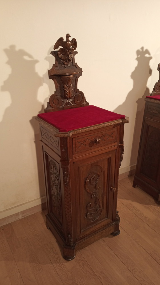 Image 1 of Walnut Nightstands, 19Th Century, Italy, Late 19Th Century, Set Of 2