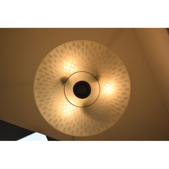 Image 1 of Vintage glass and metal pendant lamp by Napako, Czechoslovakia 1970