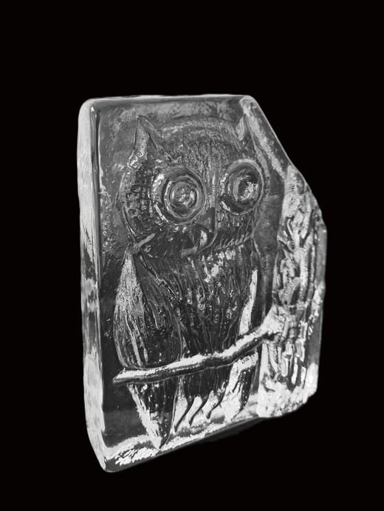 Image 1 of Eneryda - Grande sculpture en verre Hibou