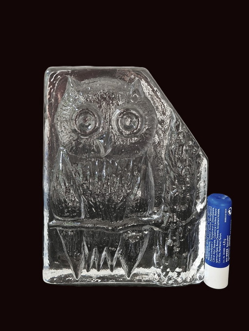 Eneryda - Grande sculpture en verre Hibou