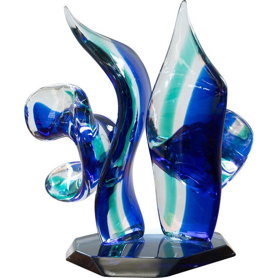 Image 1 of Vintage light blue Murano glass sculpture, Italy 1970