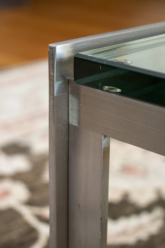 Image 1 of Metaform Coffee Table With Stainless Steel And Glass