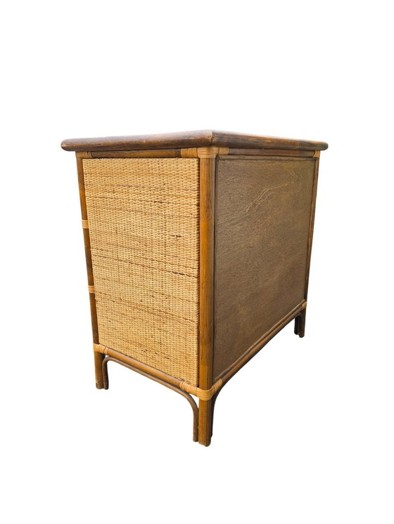 Image 1 of 3-Drawer Rattan Chest