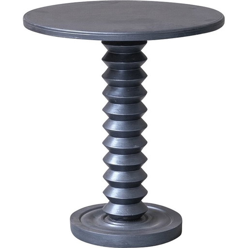 Tavolino laterale vintage in rovere tornito, Francia 1950