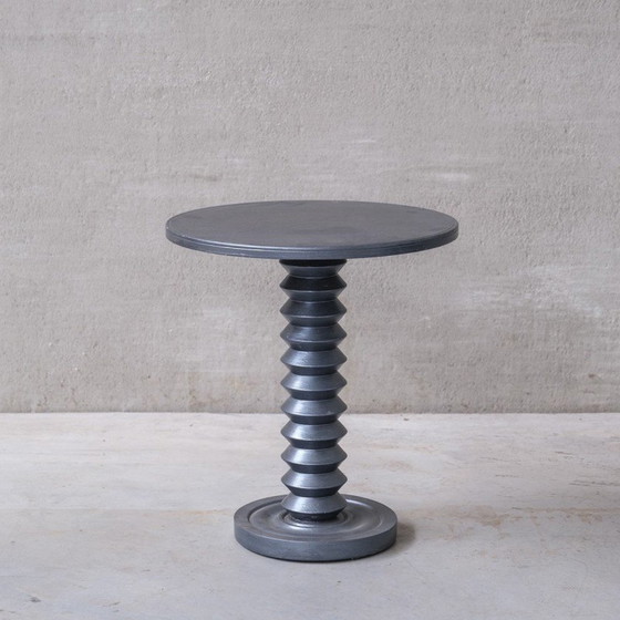 Image 1 of Vintage turned oak side table, France 1950