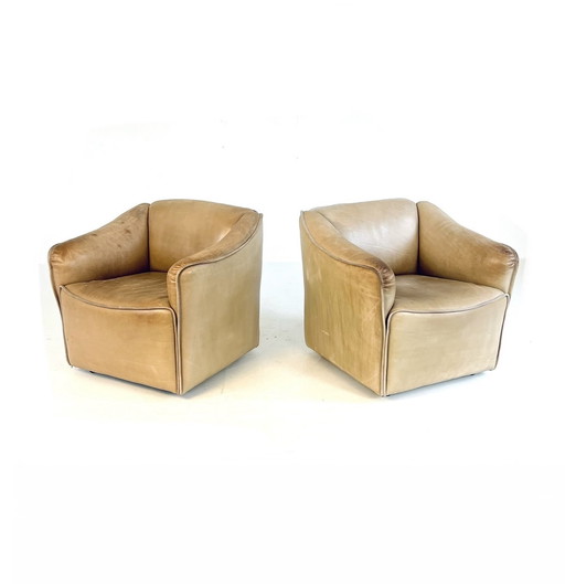 Set Of 2 Leather Cockpit Armchairs