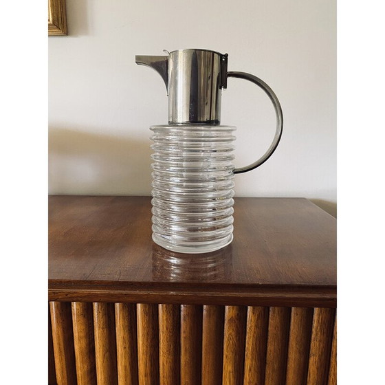 Image 1 of Vintage glass and silver jug by Sergio Asti for Arnolfo di Cambio, 1968