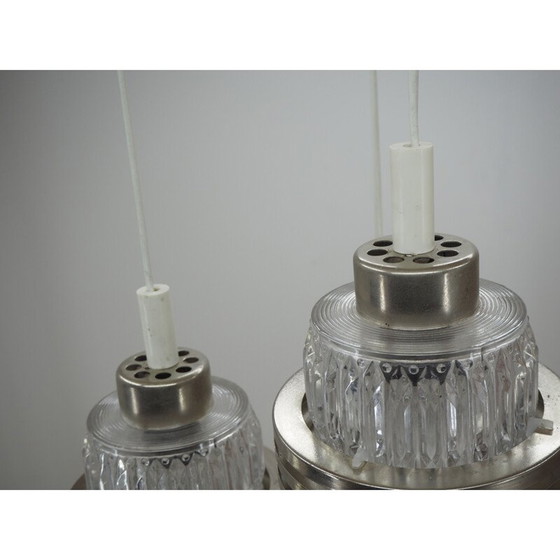 Image 1 of Vintage glass and plastic chandelier, Czechoslovakia 1960