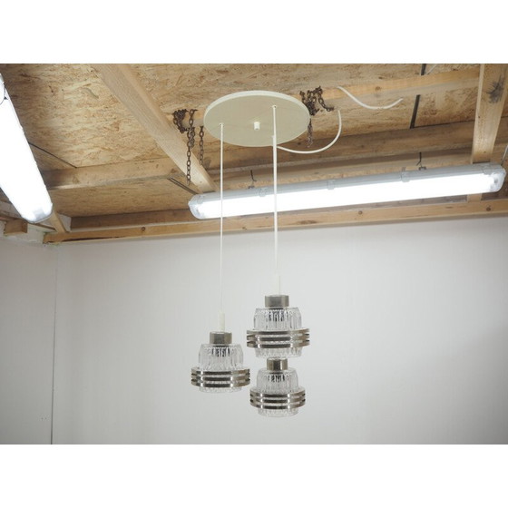 Image 1 of Vintage glass and plastic chandelier, Czechoslovakia 1960