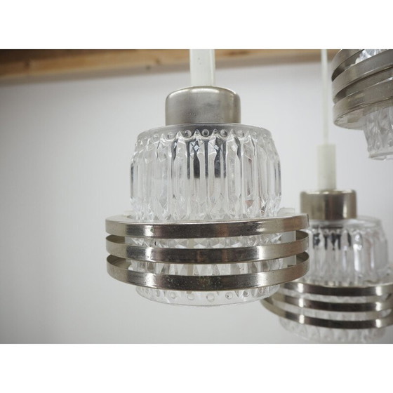 Image 1 of Vintage glass and plastic chandelier, Czechoslovakia 1960