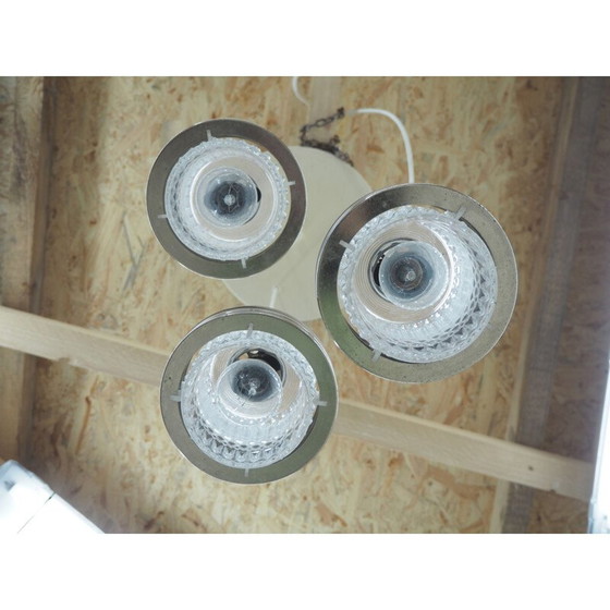 Image 1 of Vintage glass and plastic chandelier, Czechoslovakia 1960