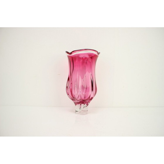 Image 1 of Vintage glass vase by Josef Hospodka for Chribska Glassworks, Czechoslovakia 1960