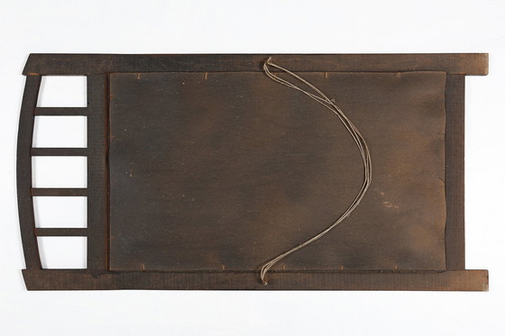 Image 1 of Espejo Art Déco de madera maciza con espejo tallado en facetas, década de 1930