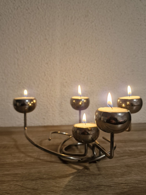 Image 1 of Vintage Chrome Design Candlestick