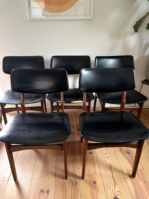 5x Chaises de salle à manger Mid Century