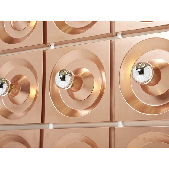 Image 1 of Set of 9 vintage copper wall lamp by Klaus Hempel for Kaiser Leuchten, Germany 1970