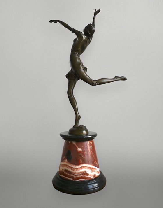 Image 1 of Bruno Zach Bronze Sculpture ''Dancing Woman''