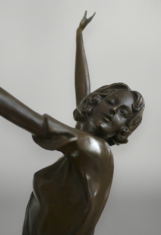 Image 1 of Bruno Zach Bronze Sculpture ''Dancing Woman''