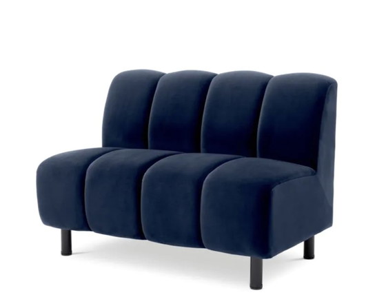 Image 1 of 3x Eichholtz modular sofa hilaman savona midnight blue velvet black