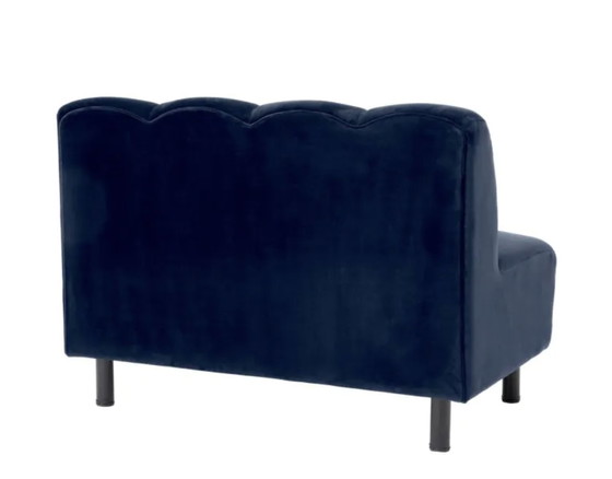 Image 1 of 3x Eichholtz modular sofa hilaman savona midnight blue velvet black