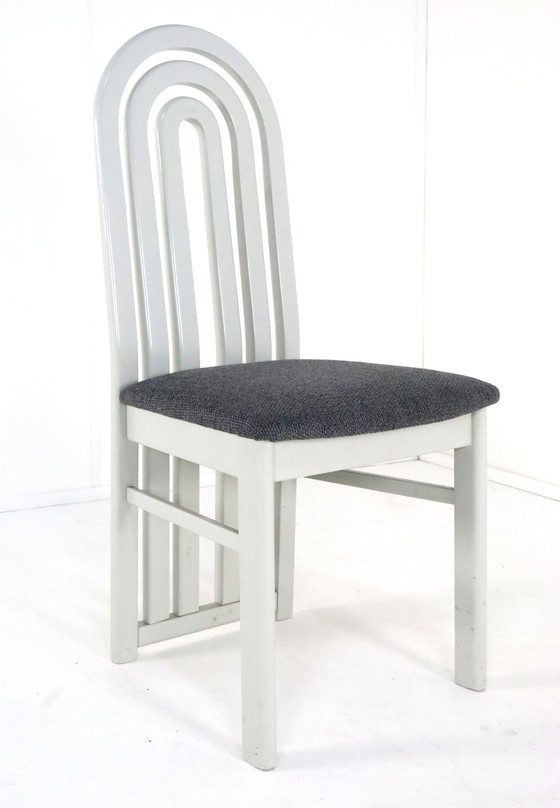 Image 1 of Set Of 4 Eighties Chairs 'Meern' Vintage New Upholstery