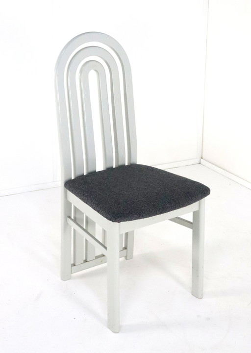 Set Of 4 Eighties Chairs 'Meern' Vintage New Upholstery