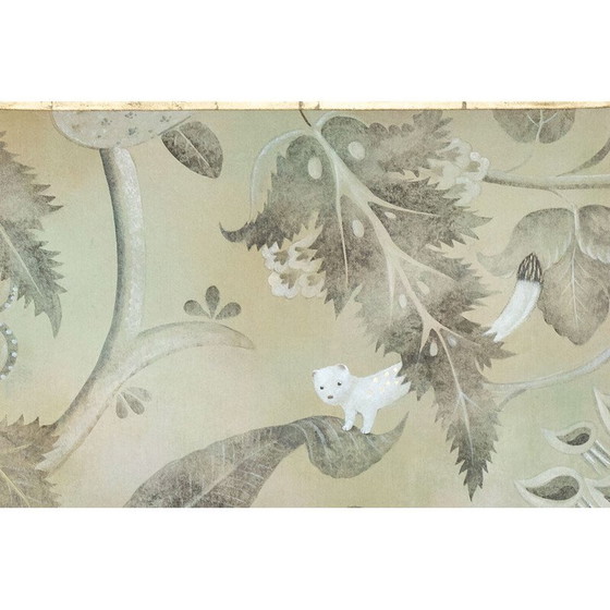 Image 1 of Vintage rug representing ermines, France