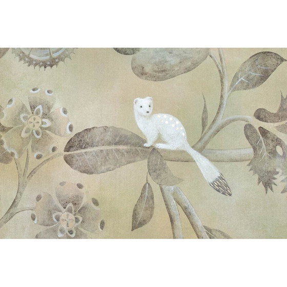 Image 1 of Vintage rug representing ermines, France