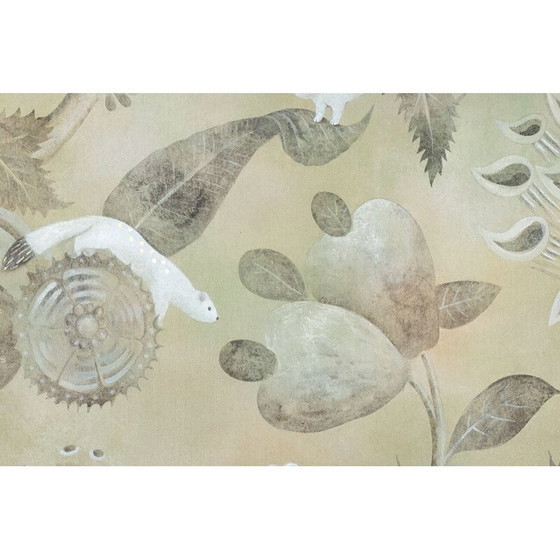 Image 1 of Vintage rug representing ermines, France