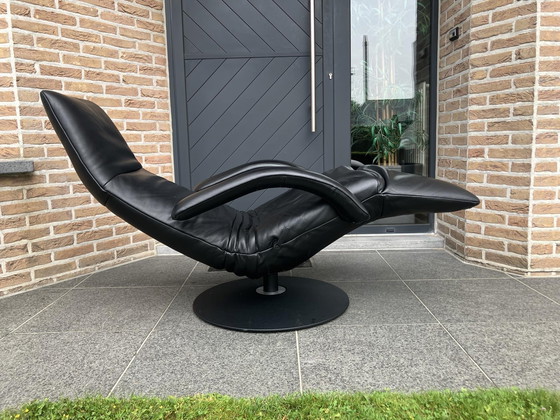 Image 1 of 2x Black leather Jori Yoga recliners in top condition! Medi Mono-move