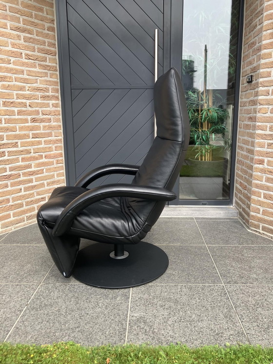 Image 1 of 2x Black leather Jori Yoga recliners in top condition! Medi Mono-move