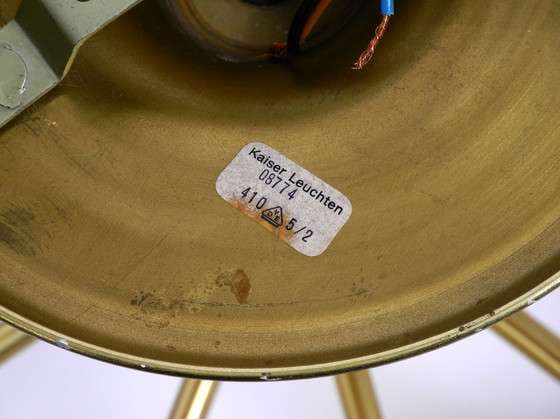 Image 1 of Bellissima lampada da soffitto in ottone stile Space Age degli anni '60 con 10 sfere di vetro di Kaiser Leuchten