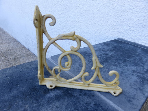 Pair Of Squares, Shelf Supports, Cast Iron, Art Deco, France, 19th C.