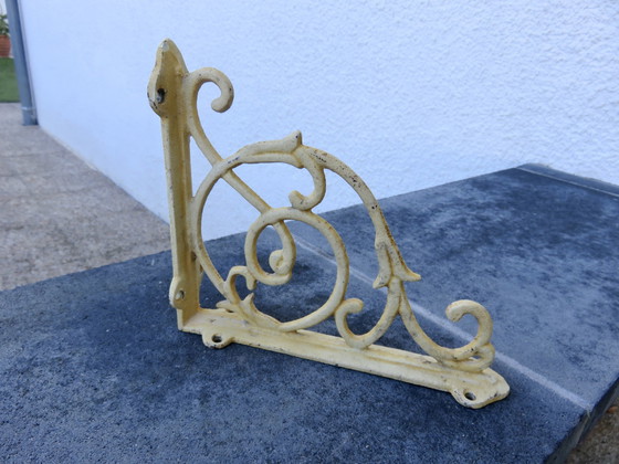 Image 1 of Pair Of Squares, Shelf Supports, Cast Iron, Art Deco, France, 19th C.