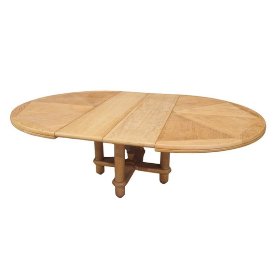 Image 1 of Victorine vintage table in light oak by Guillerme et Chambron