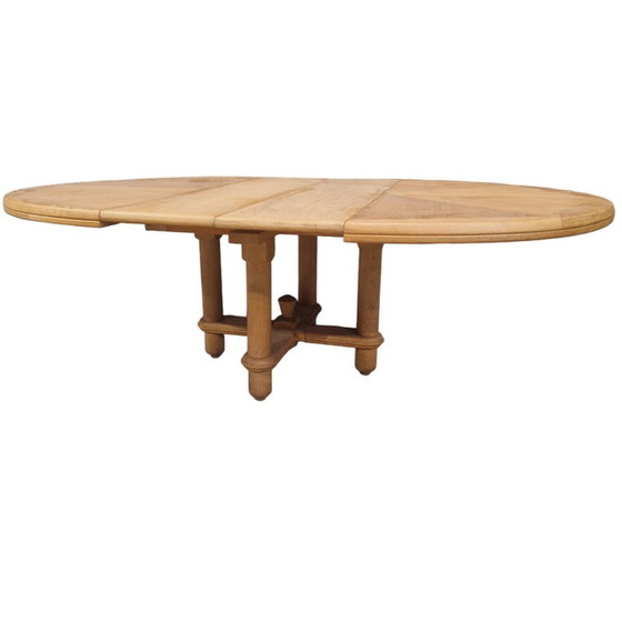 Image 1 of Victorine vintage table in light oak by Guillerme et Chambron