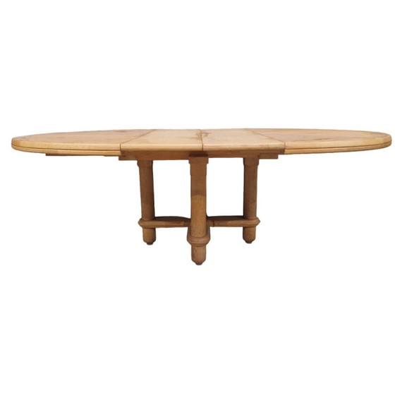 Image 1 of Victorine vintage table in light oak by Guillerme et Chambron
