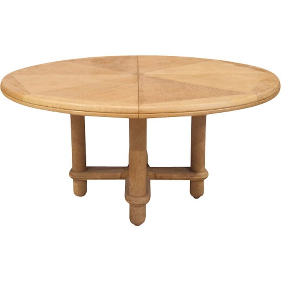 Image 1 of Victorine vintage table in light oak by Guillerme et Chambron