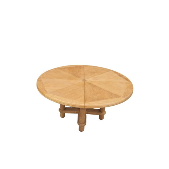 Image 1 of Victorine vintage table in light oak by Guillerme et Chambron