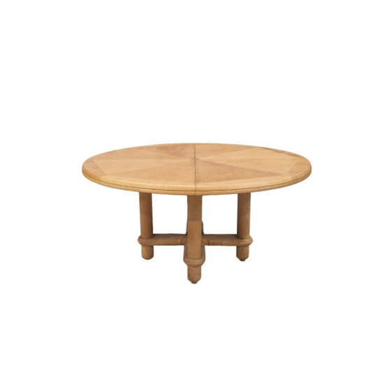 Image 1 of Victorine vintage table in light oak by Guillerme et Chambron