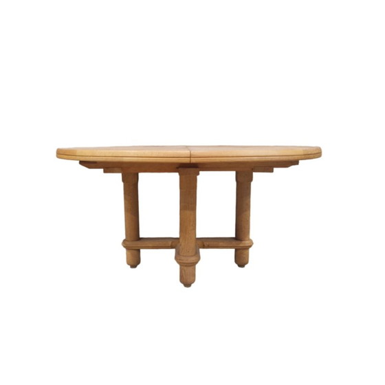Image 1 of Victorine vintage table in light oak by Guillerme et Chambron