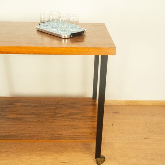 Image 1 of 1960s Walnut Serving Trolley and Side Table