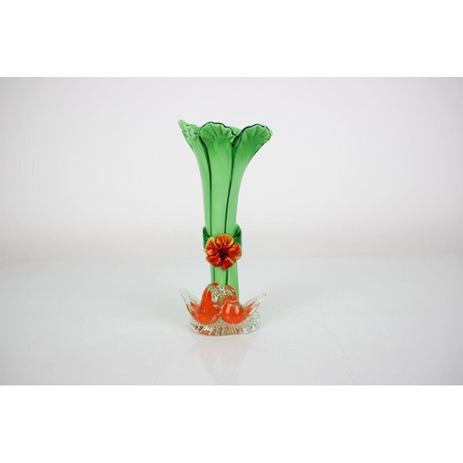 Vintage glass vase, Czechoslovakia 1960