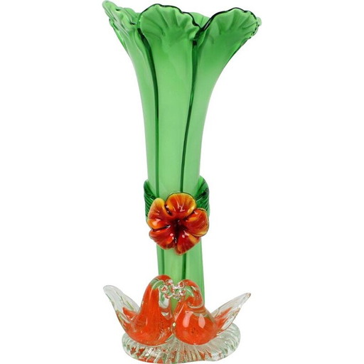 Vintage glass vase, Czechoslovakia 1960