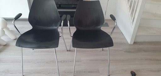 2X Kartell Maui Black Mer Armrests