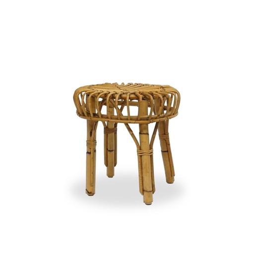 Mid - Century 50s bamboo stool vintage side table