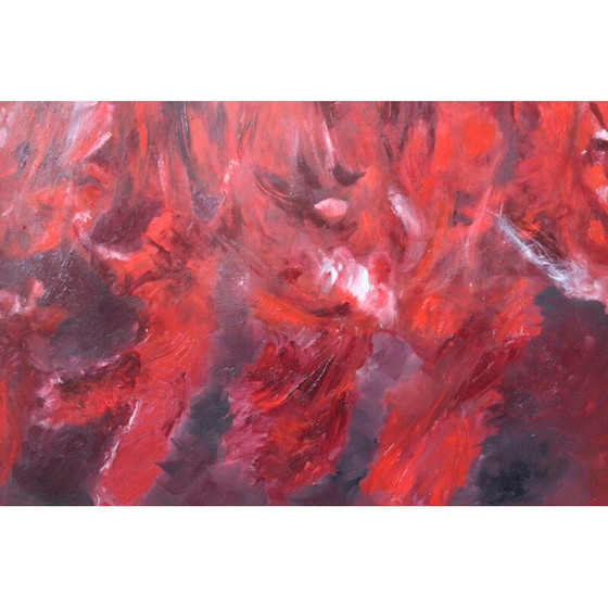 Image 1 of Vintage oil on canvas "The song of the Amazons" by Elodie Huré