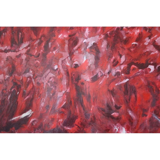 Image 1 of Vintage oil on canvas "The song of the Amazons" by Elodie Huré