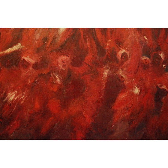 Image 1 of Vintage oil on canvas "The song of the Amazons" by Elodie Huré
