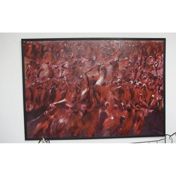 Image 1 of Vintage oil on canvas "The song of the Amazons" by Elodie Huré